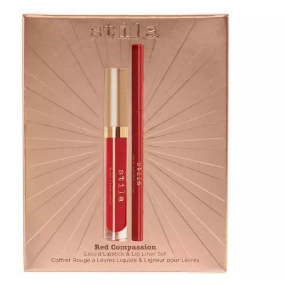 Stila Red Liquid Lipstick & Lip Liner Set (used once)